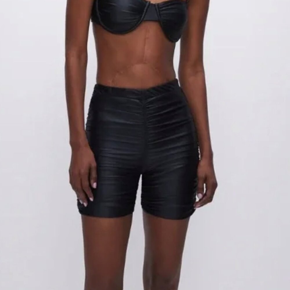 Good American Ruched Bike Shorts